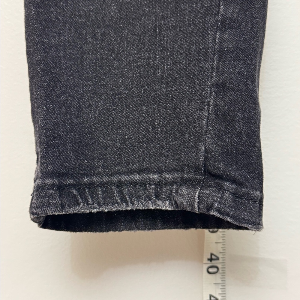 Black High Rise Button Fly Jeggings Distressed Stretch Skinny Pants L - Picture 5 of 8